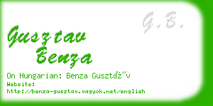 gusztav benza business card